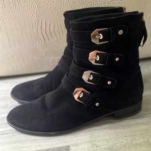 Stuart Weitzman Black Suede Booties